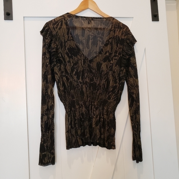 NORDSTROM Hinge Black Gold Metallic Whimsigoth Witchy Boho Bling Medium EUC - Picture 6 of 12